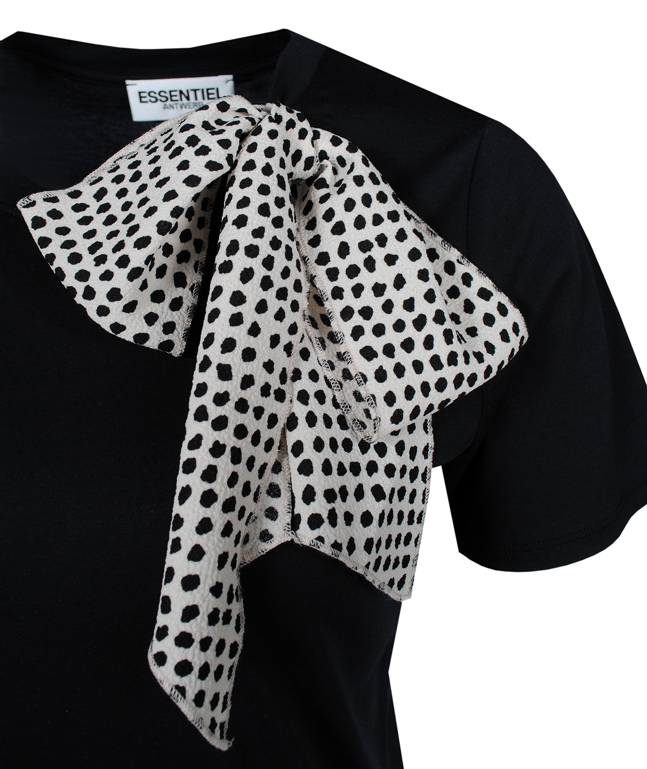 Shirt mit Schluppe | schwarz