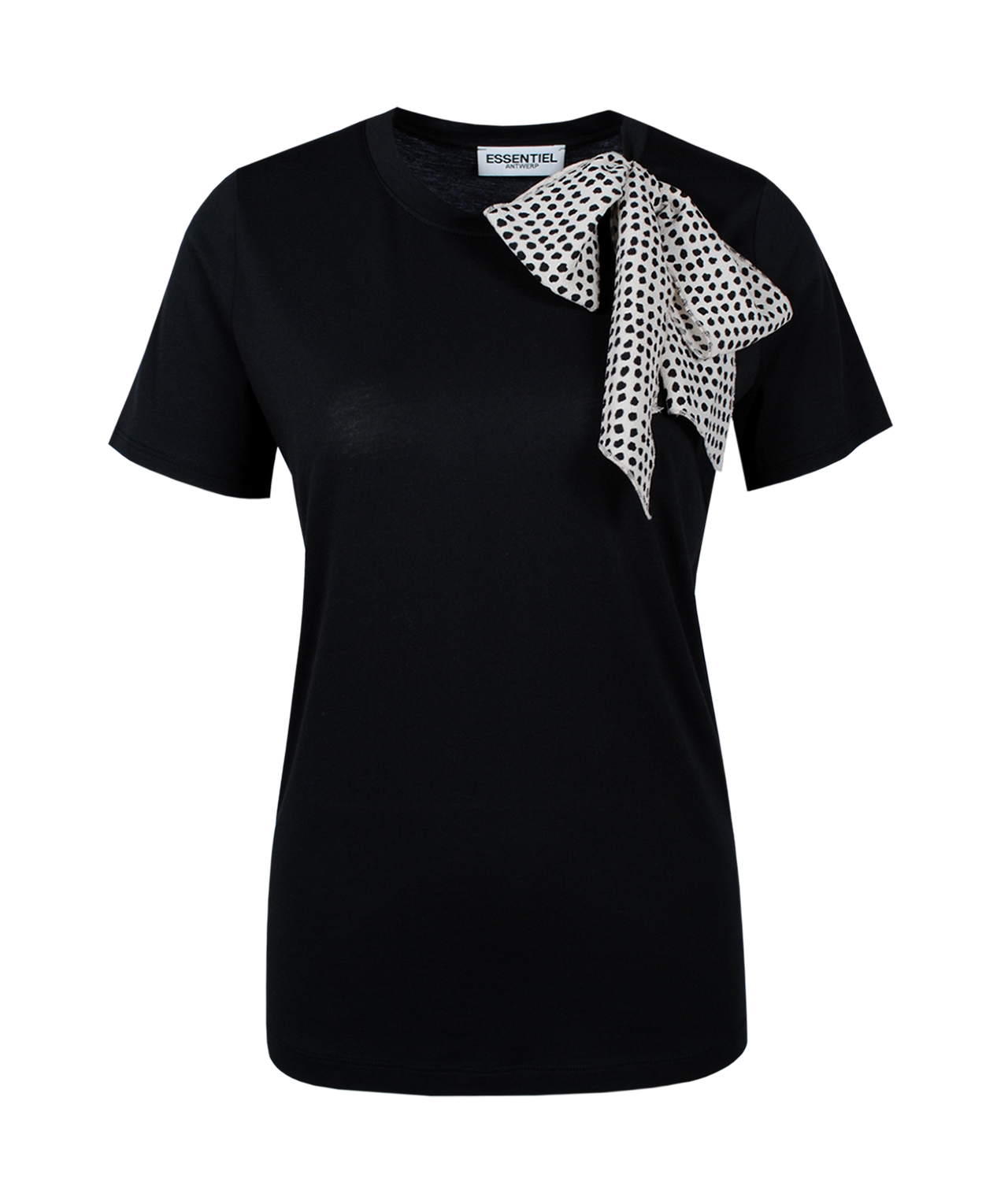 Shirt mit Schluppe | schwarz