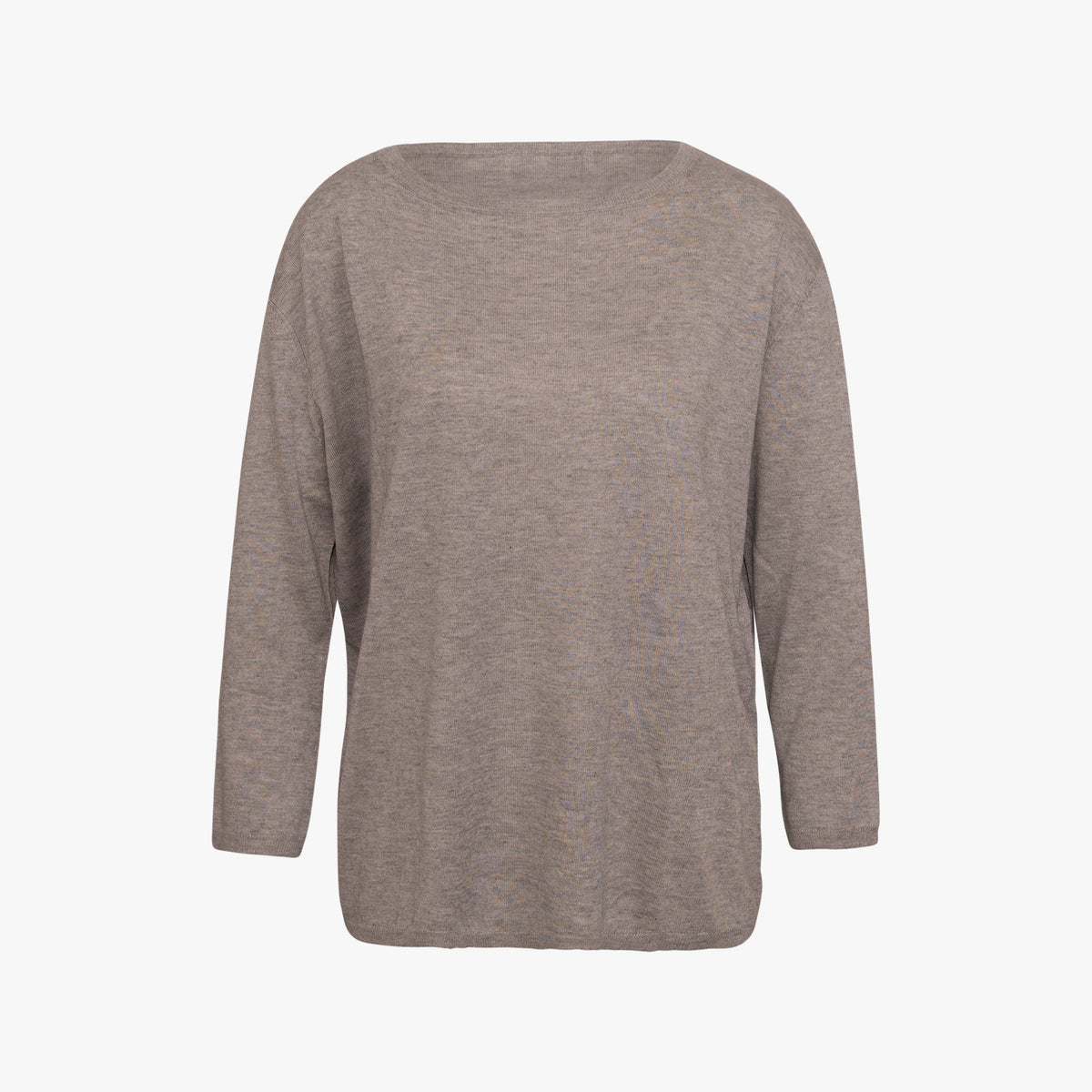 U-Pullover Feinstrick | grau