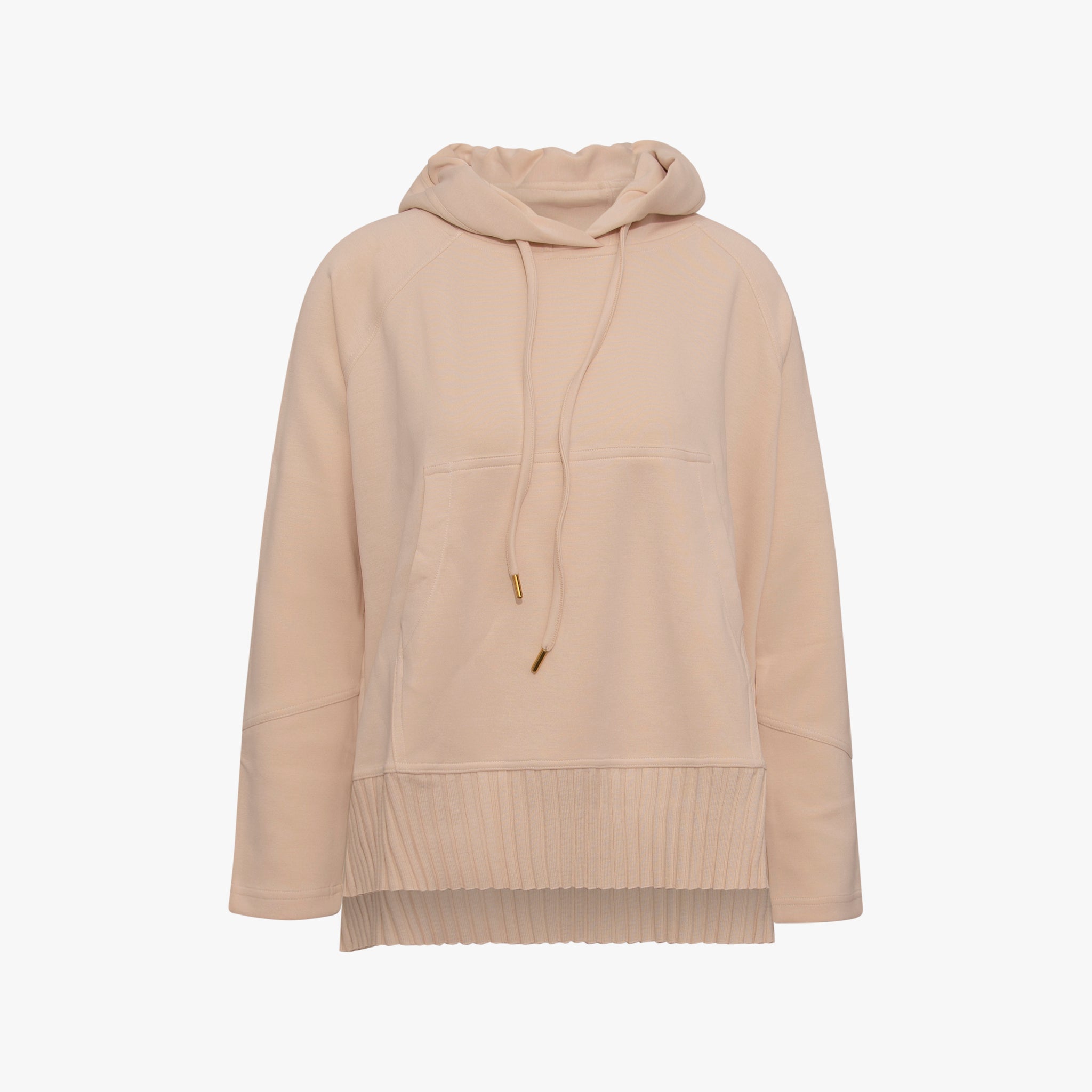 Hoodie Strickabschluss | champagner