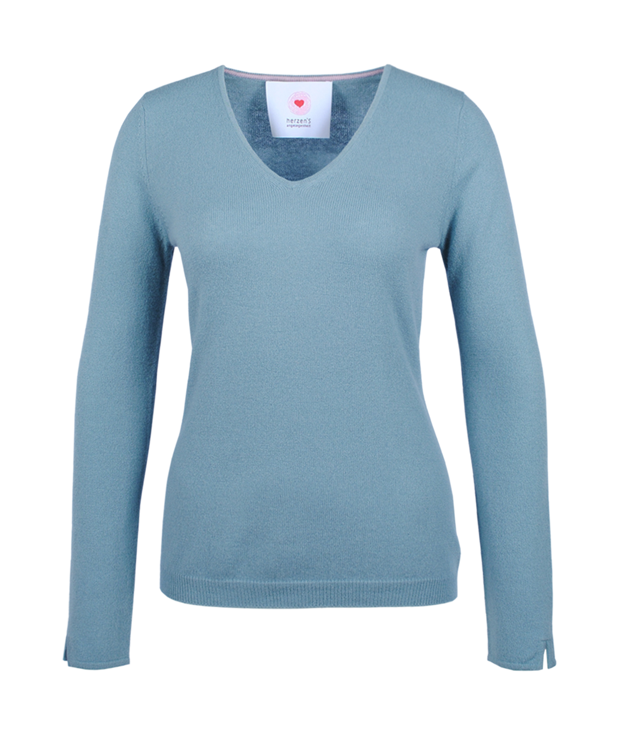 V-Pulli schmal | hellpetrol
