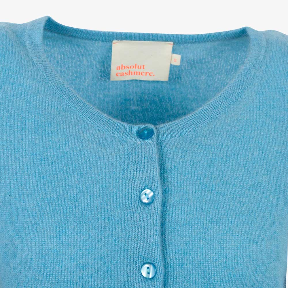 Absolut Cashmere Cashmere Jacke Atika Ausschnitt | hellblau