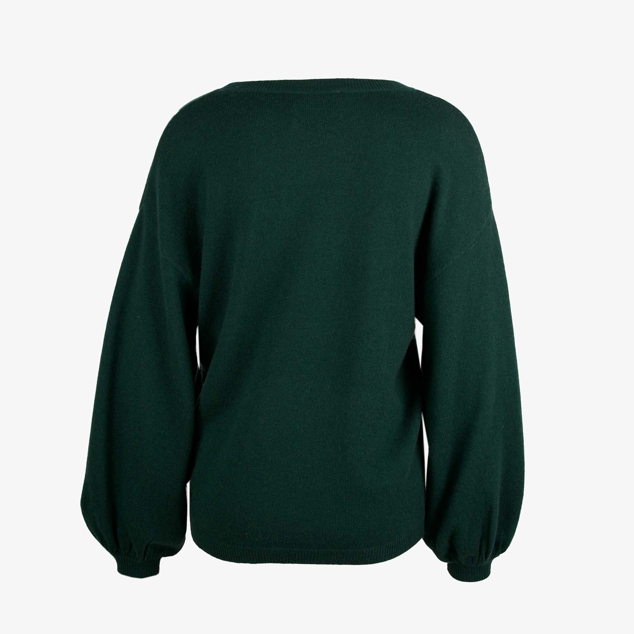 Absolut Cashmere Pulli Ballonärmel | dunkelgrün