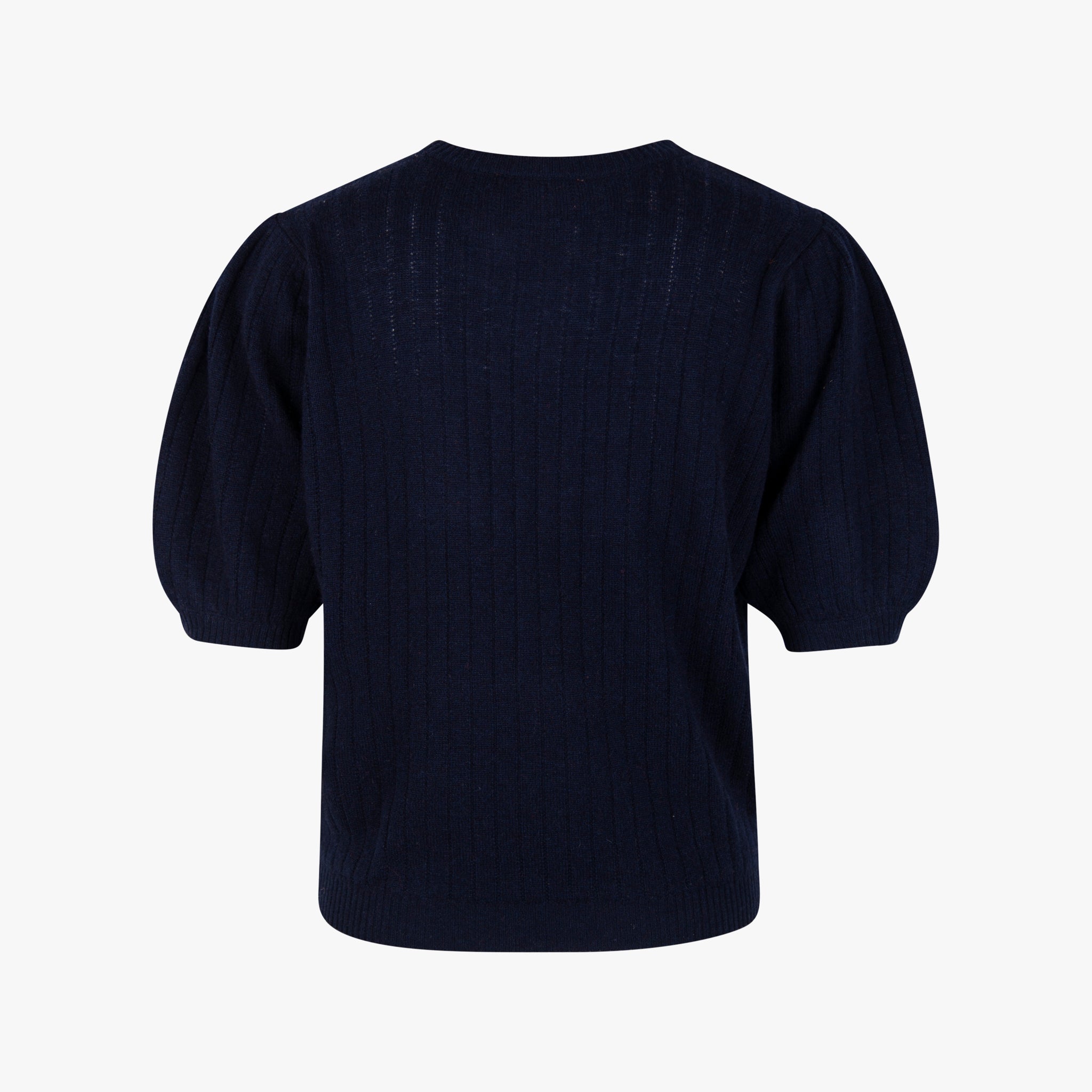 Absolut Cashmere Rundhals Pulli Puffärmel | nachtblau