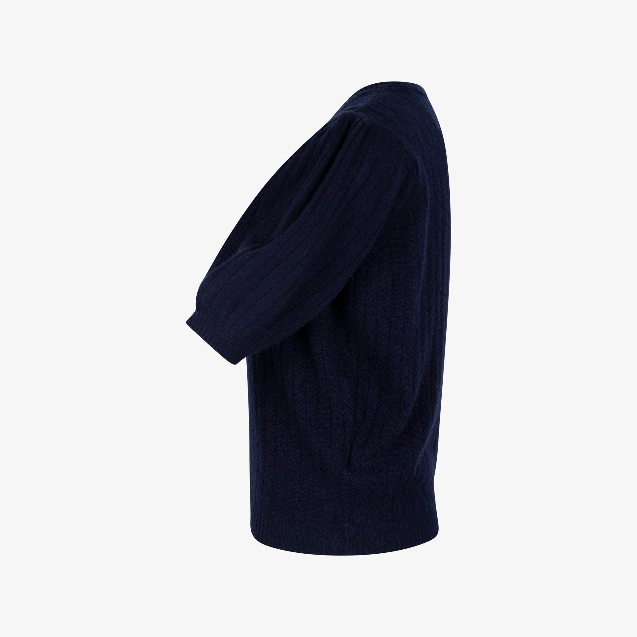 Absolut Cashmere Rundhals Pulli Puffärmel | nachtblau