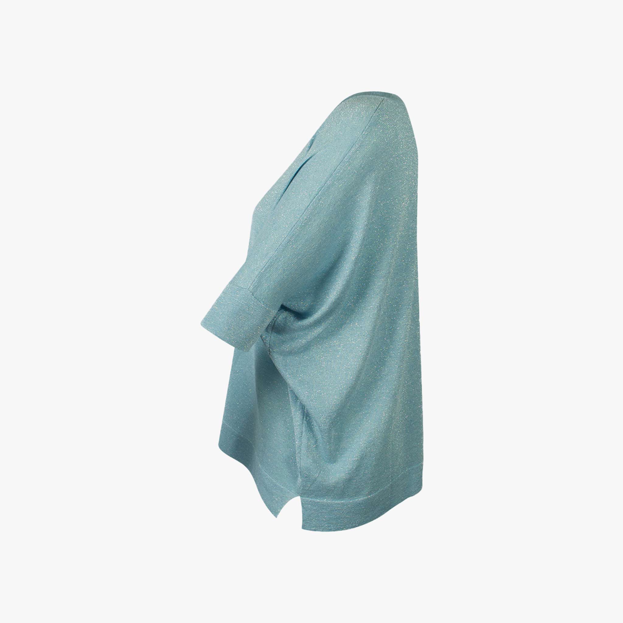 V-Poncho Glitzer (hellblau, XXS) | hellblau