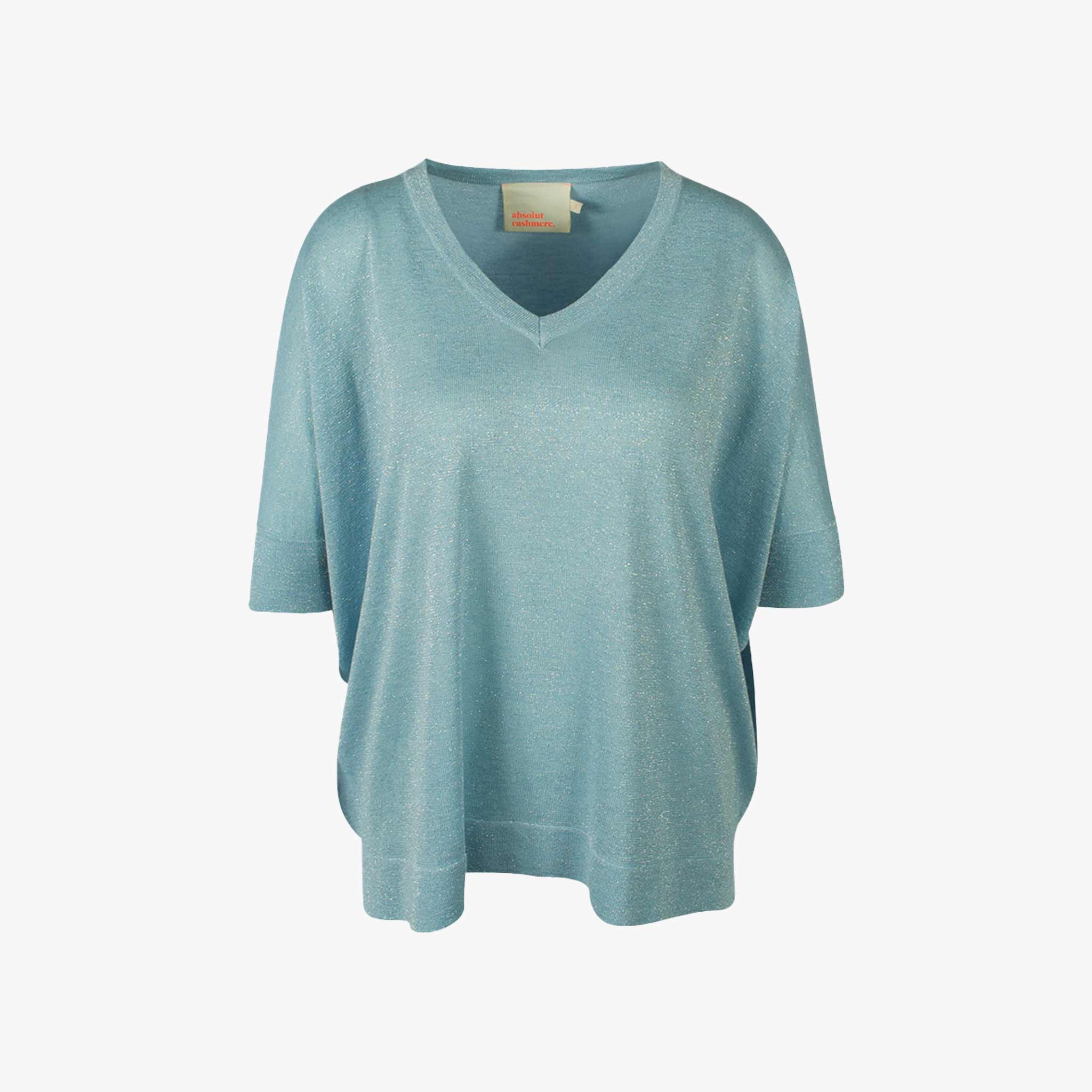 V-Poncho Glitzer (hellblau, XXS) | hellblau