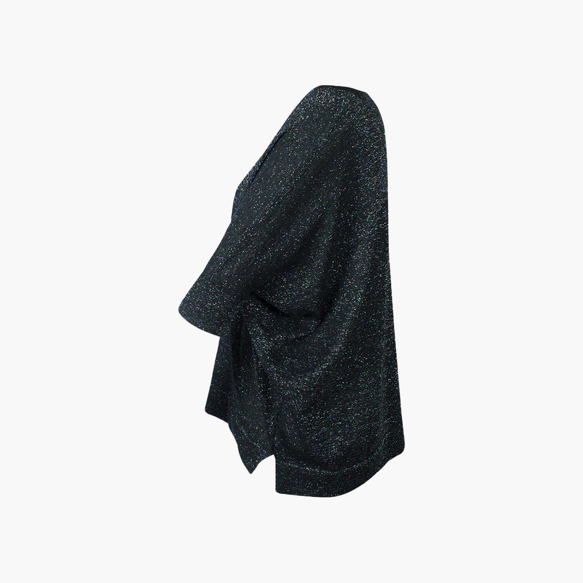 V-Poncho Glitzer (schwarz, XXS) | schwarz