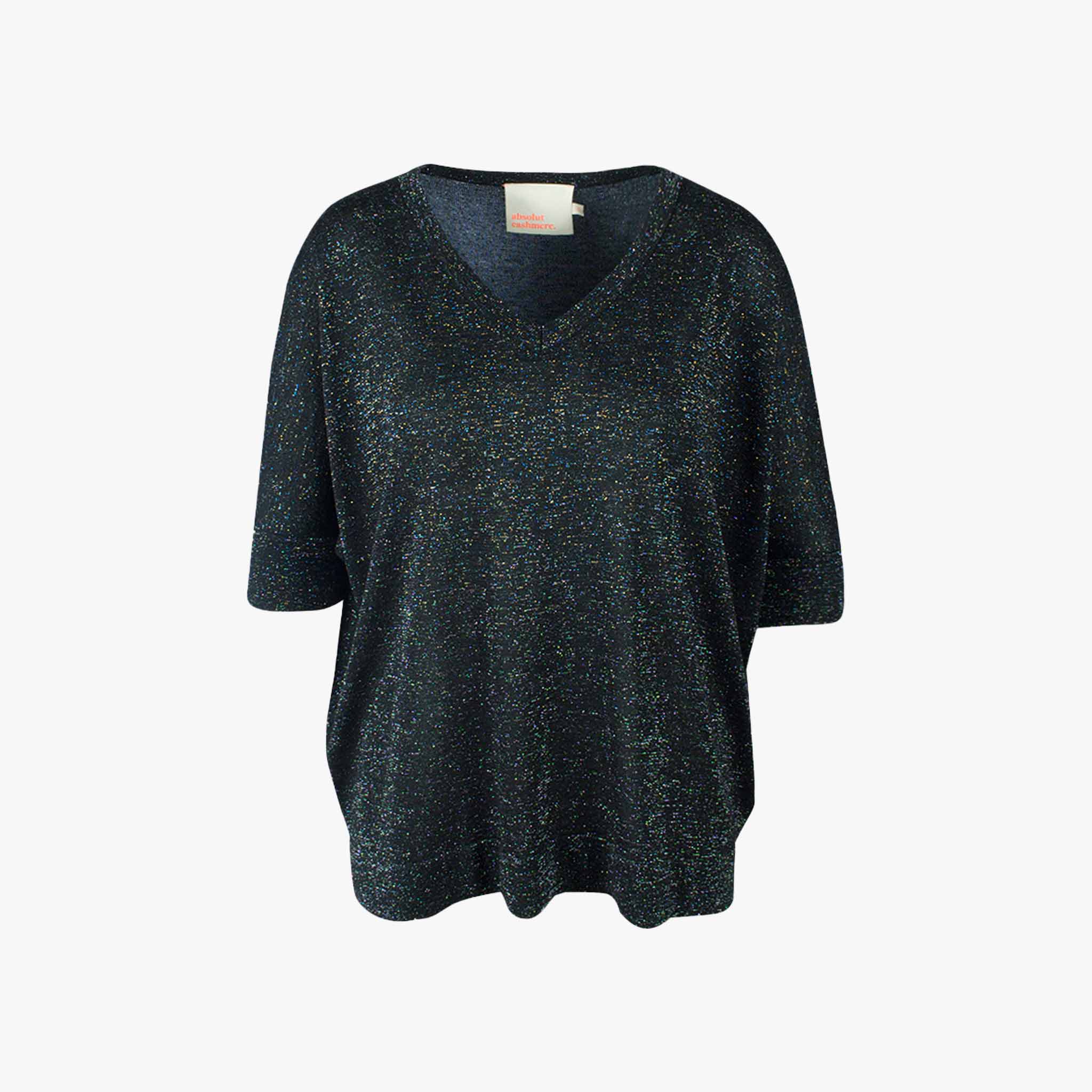 V-Poncho Glitzer (schwarz, XXS) | schwarz