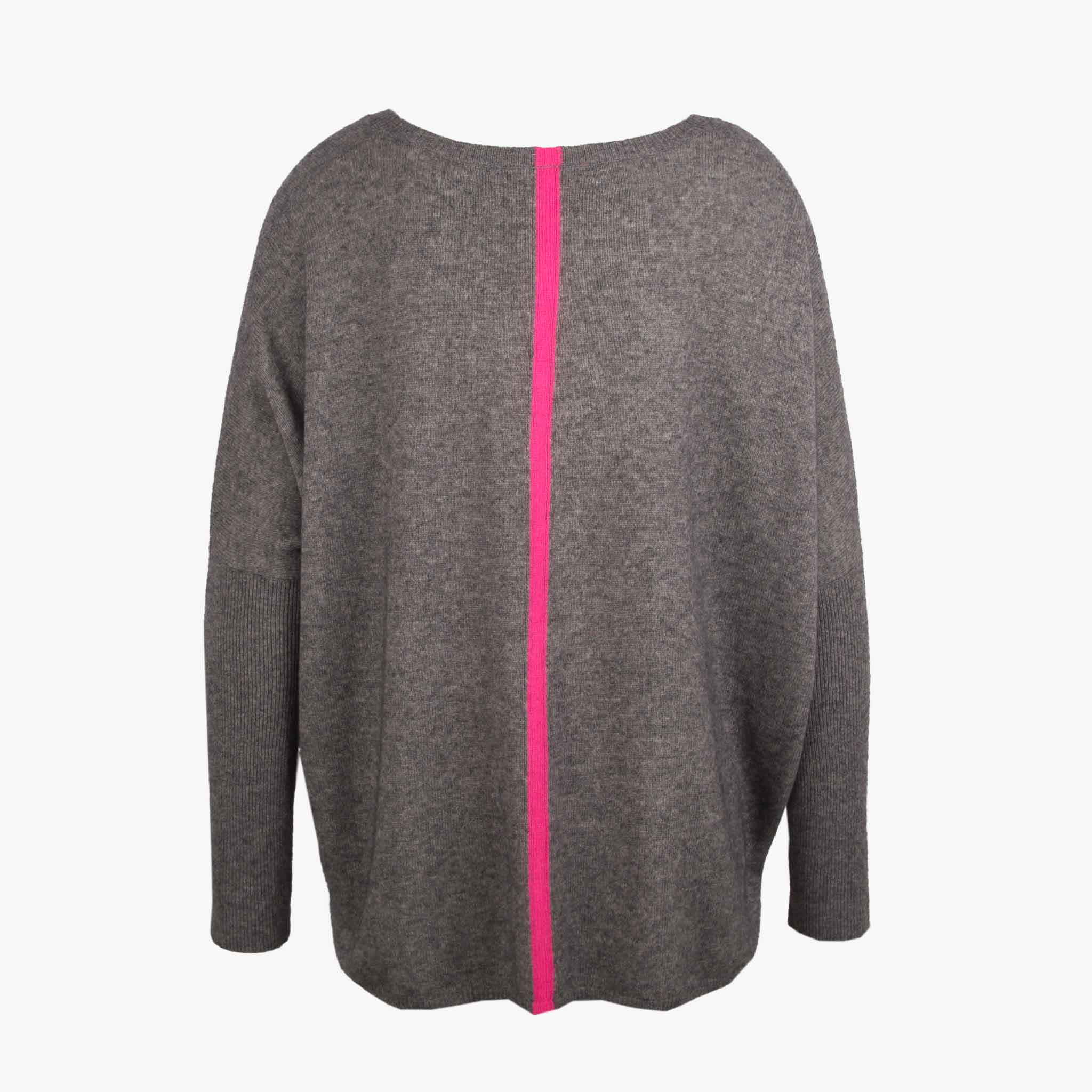 Absolut Cashmere Ponchopulli Backstripe | grau