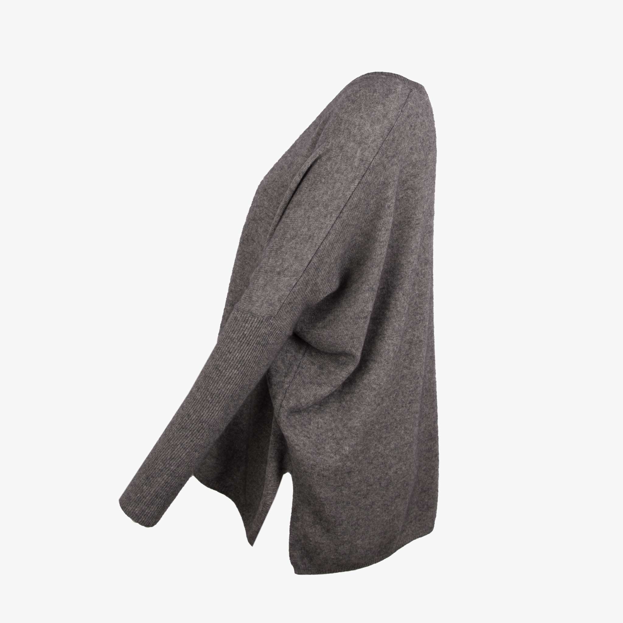 Absolut Cashmere Ponchopulli Backstripe | grau