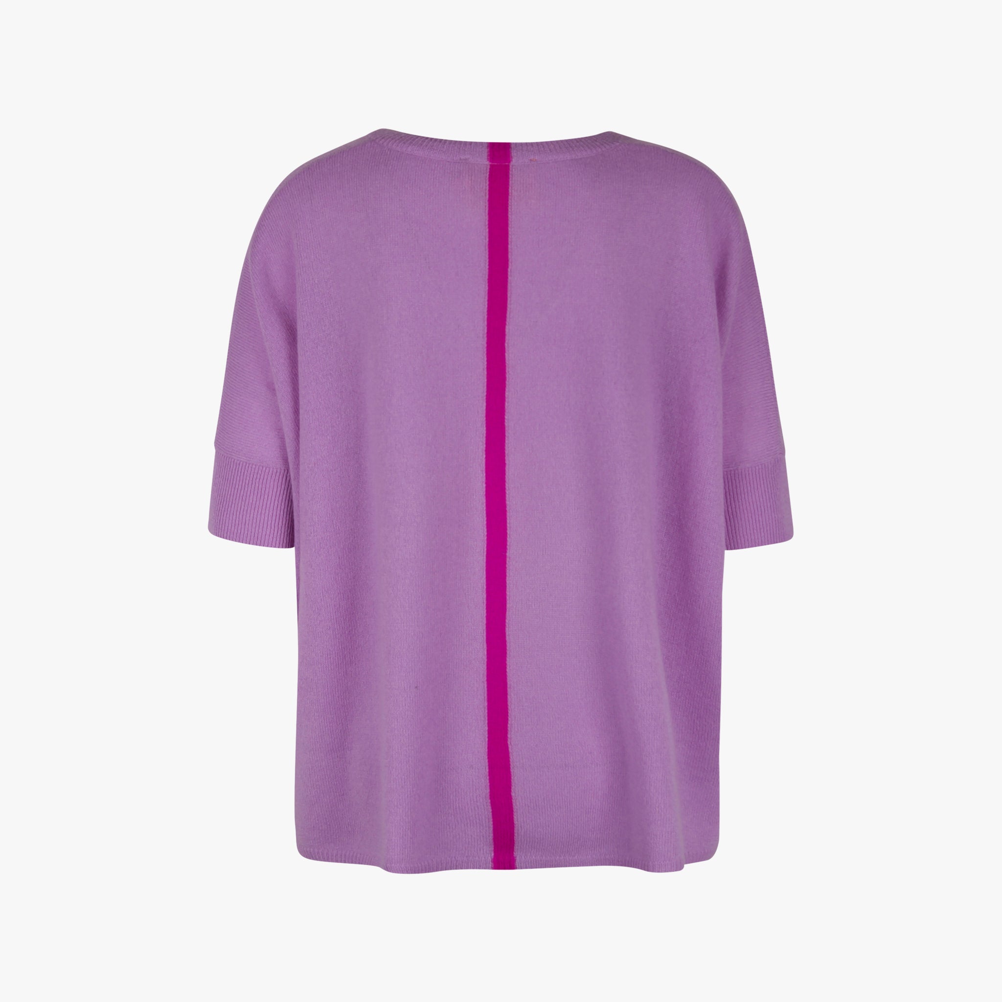 Absolute Cashmere V-Ponchopulli Backstripe | lavendel