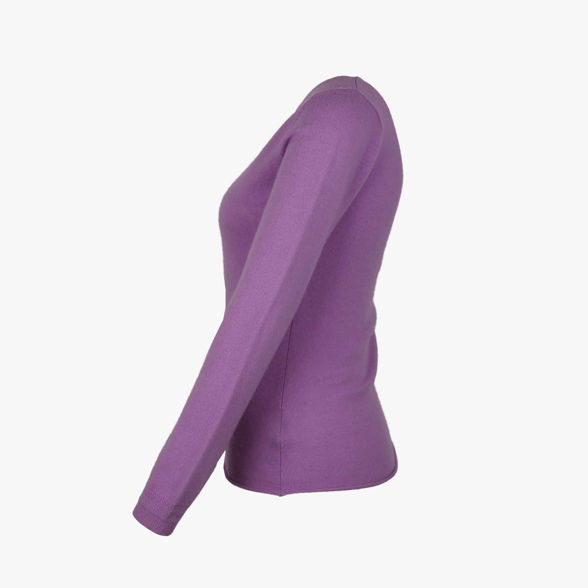 Absolut Cashmere V-Pulli Basic | lavendel