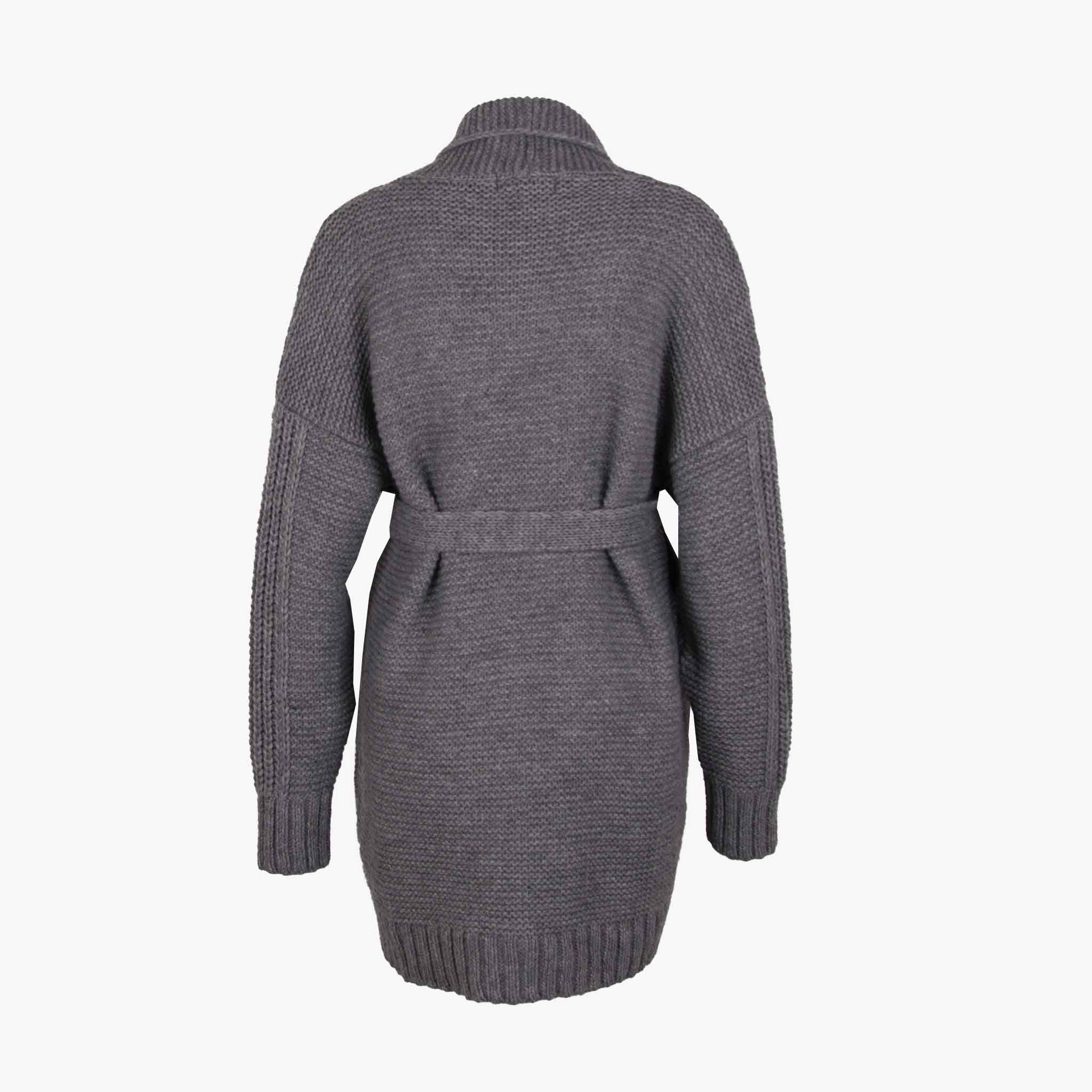Aggel Kurzmantel Strick | grau