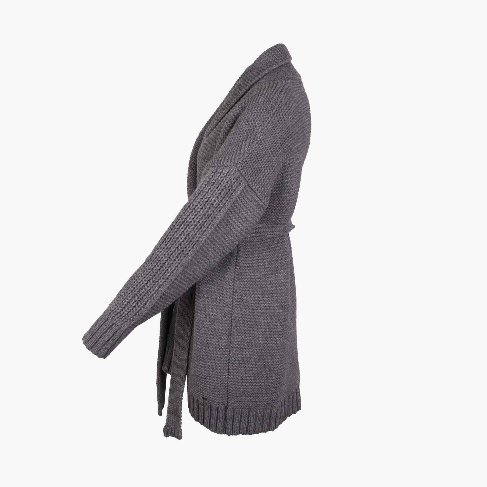 Aggel Kurzmantel Strick | grau