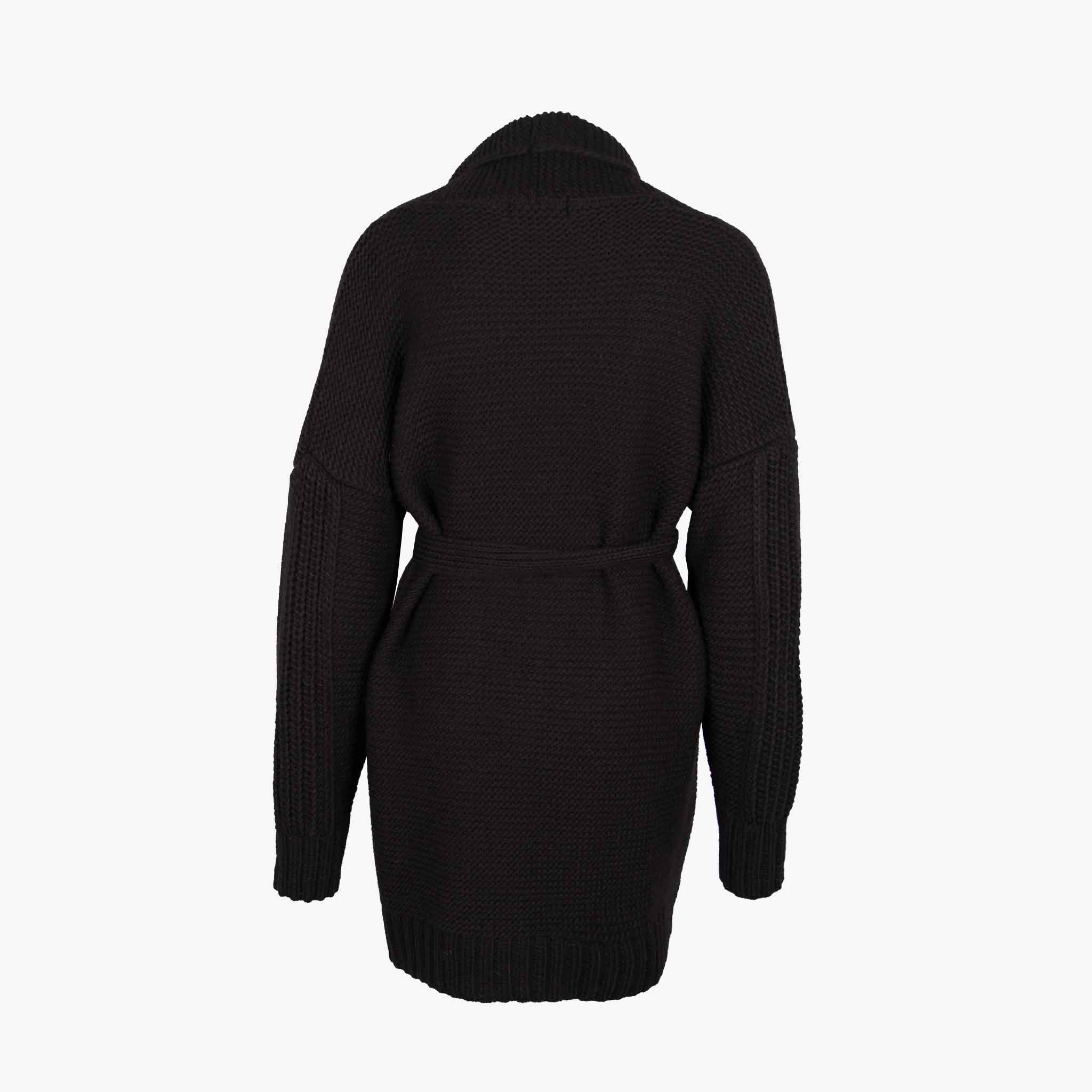 Aggel Kurzmantel Strick | schwarz