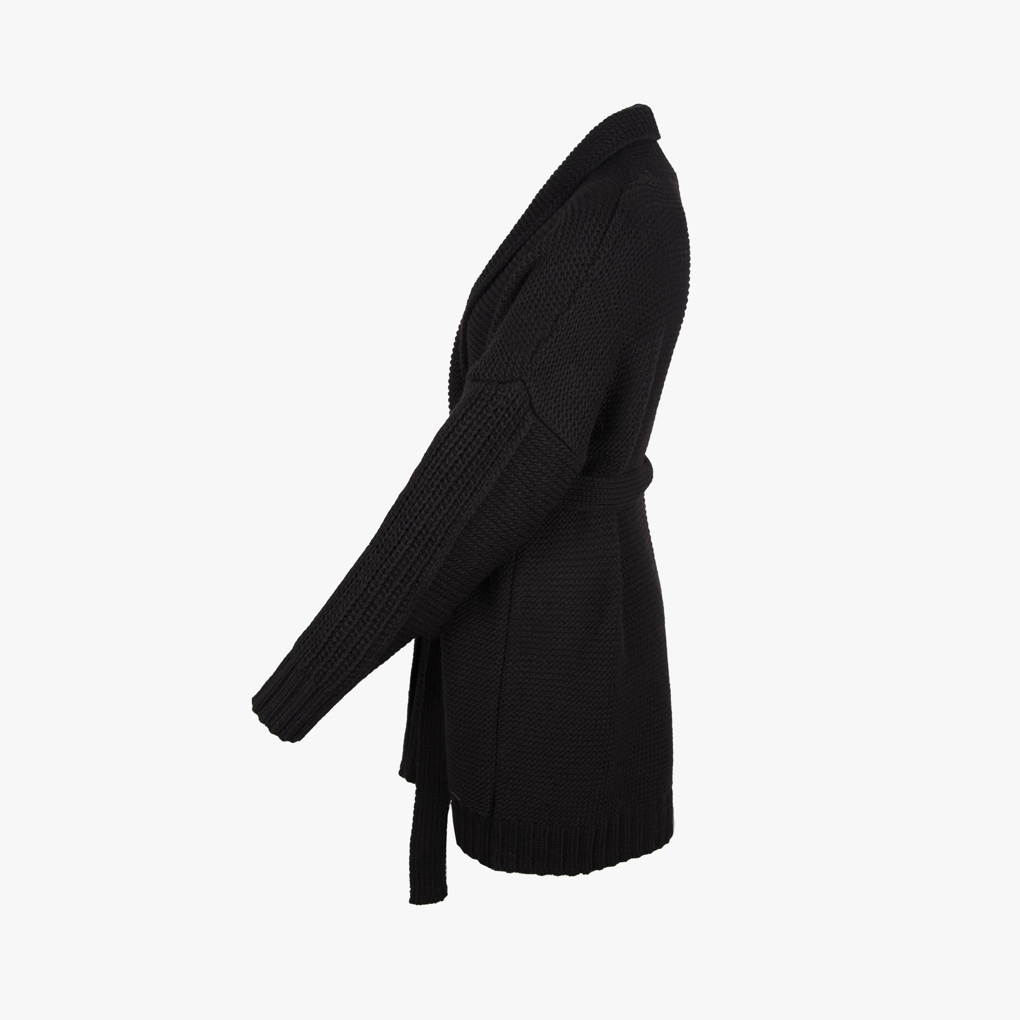 Aggel Kurzmantel Strick | schwarz