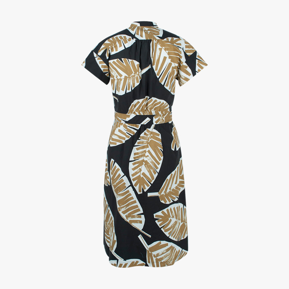 Stehkragenkleid Print (camel, 32) | camel