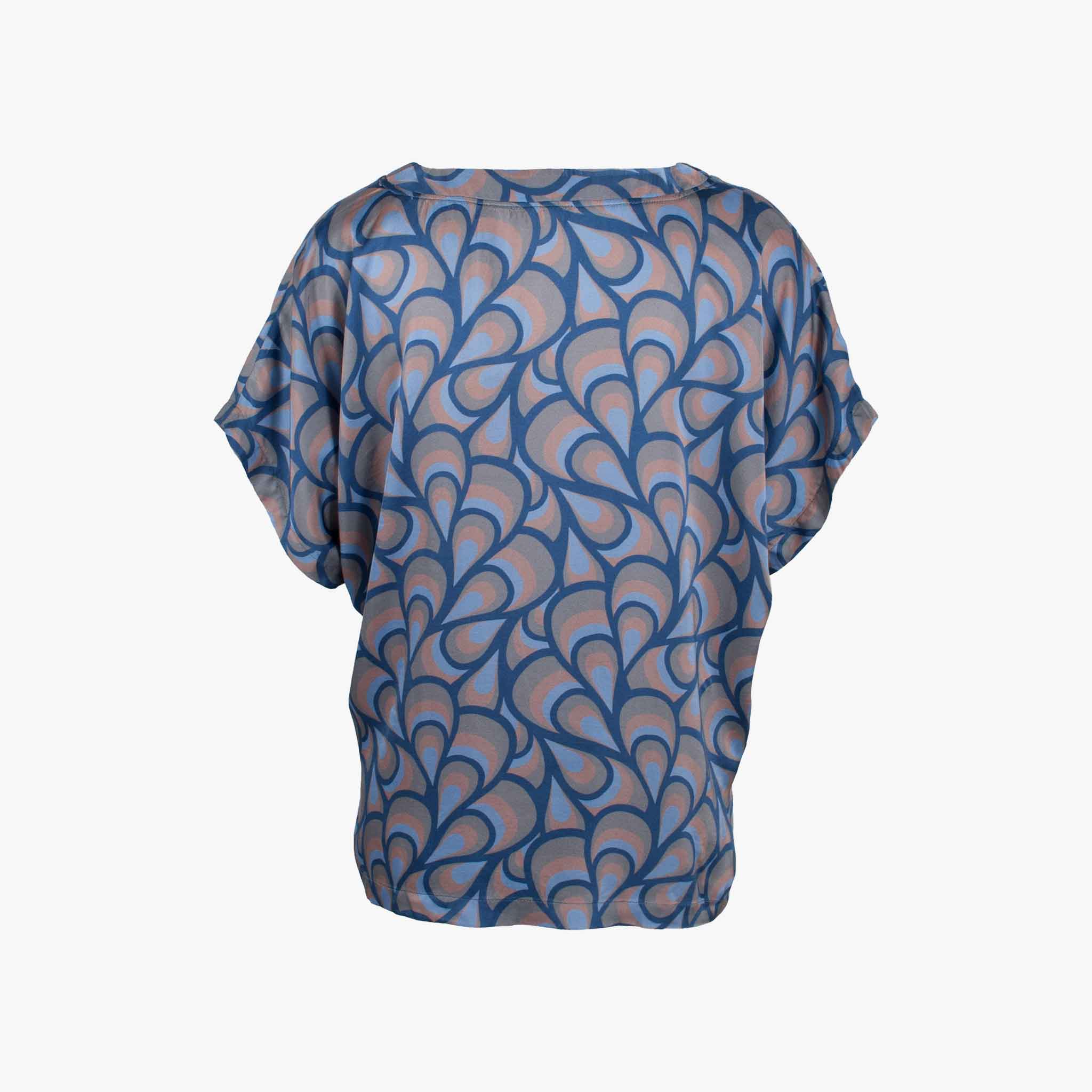 1/2 Bluse Blueprint, Rückenanischt | blau