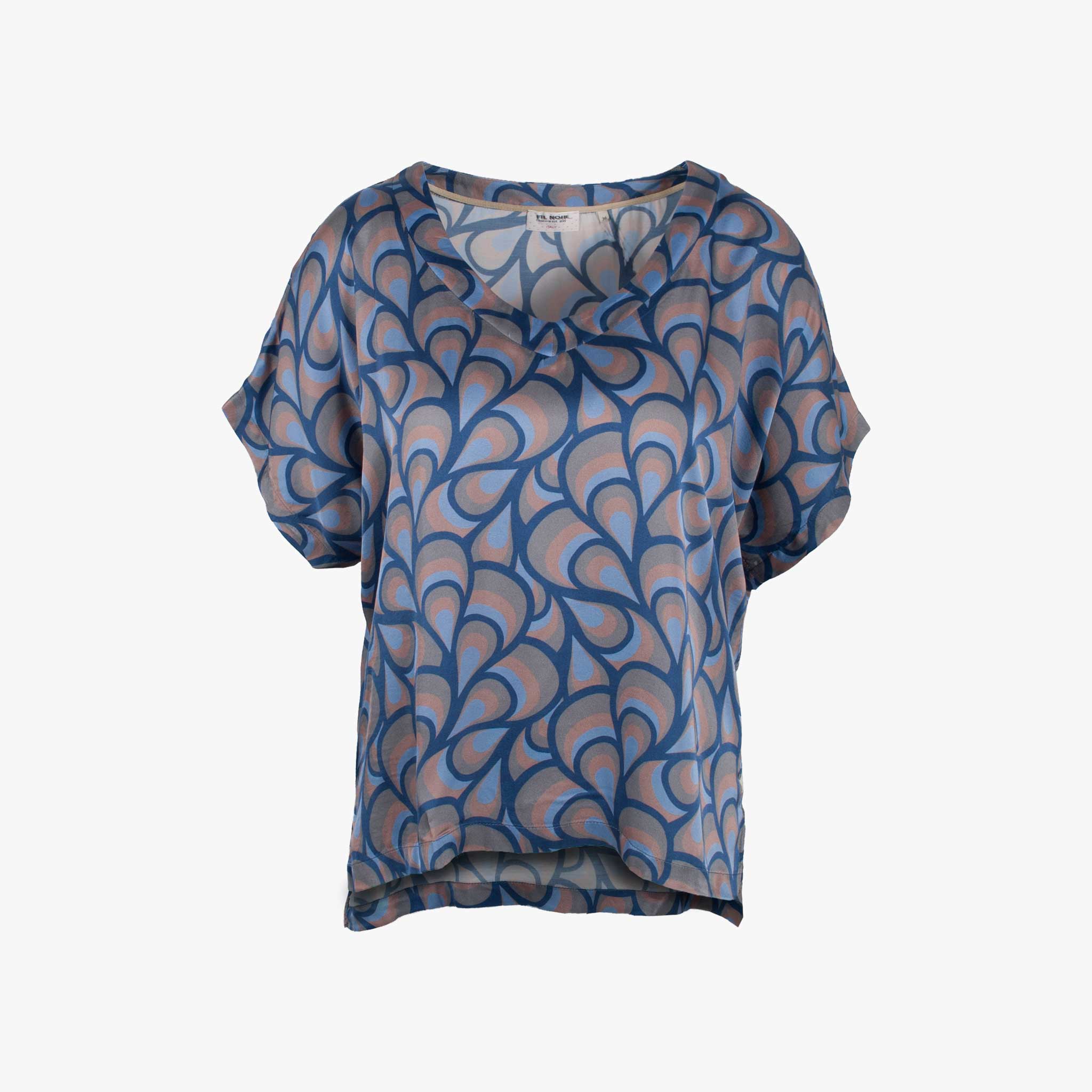 1/2 Bluse Blueprint, Vorderansicht | blau