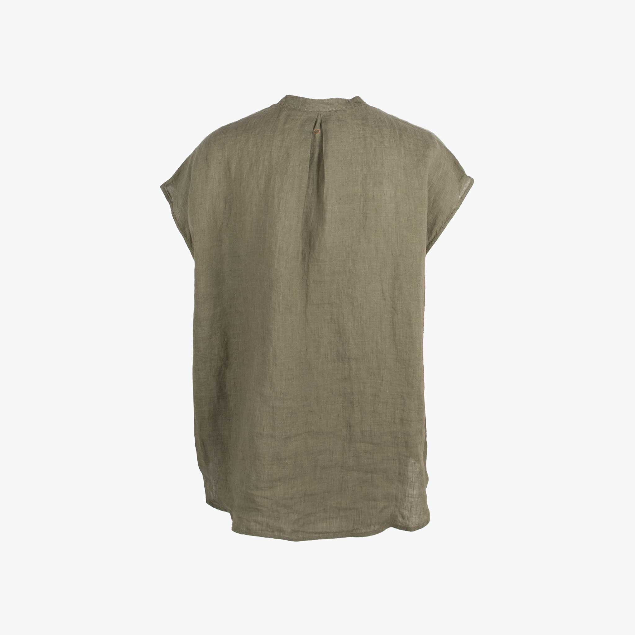Fil Noir Leinenbluse o. Arm | khaki