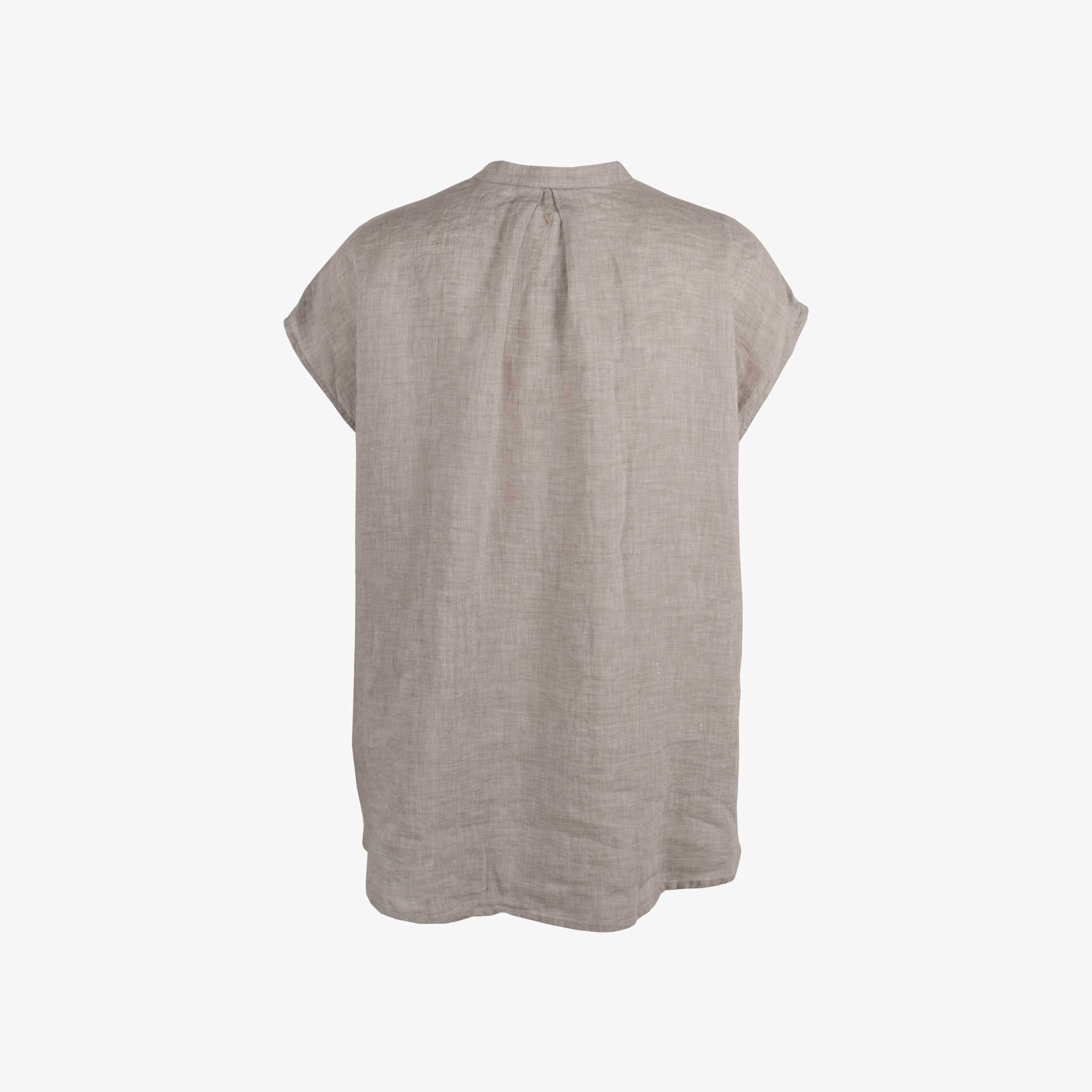 Fil Noir Leinenbluse o. Arm | taupe