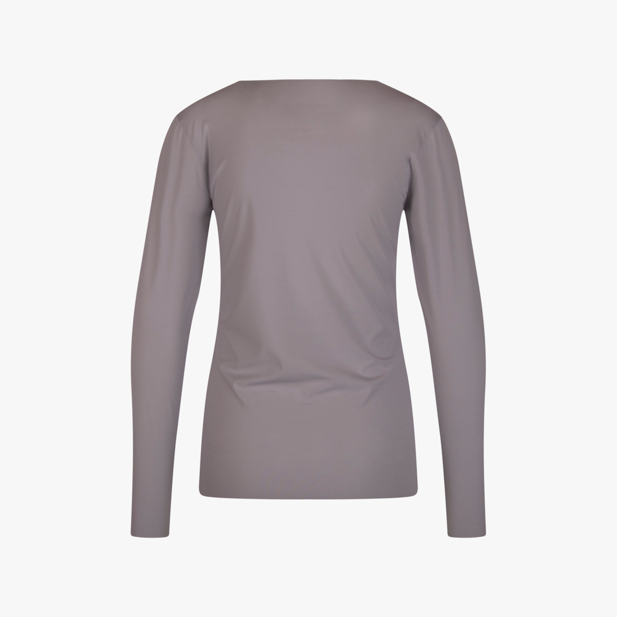 Fil Noir Rundhals Shirt Lasercut Langarm | grau