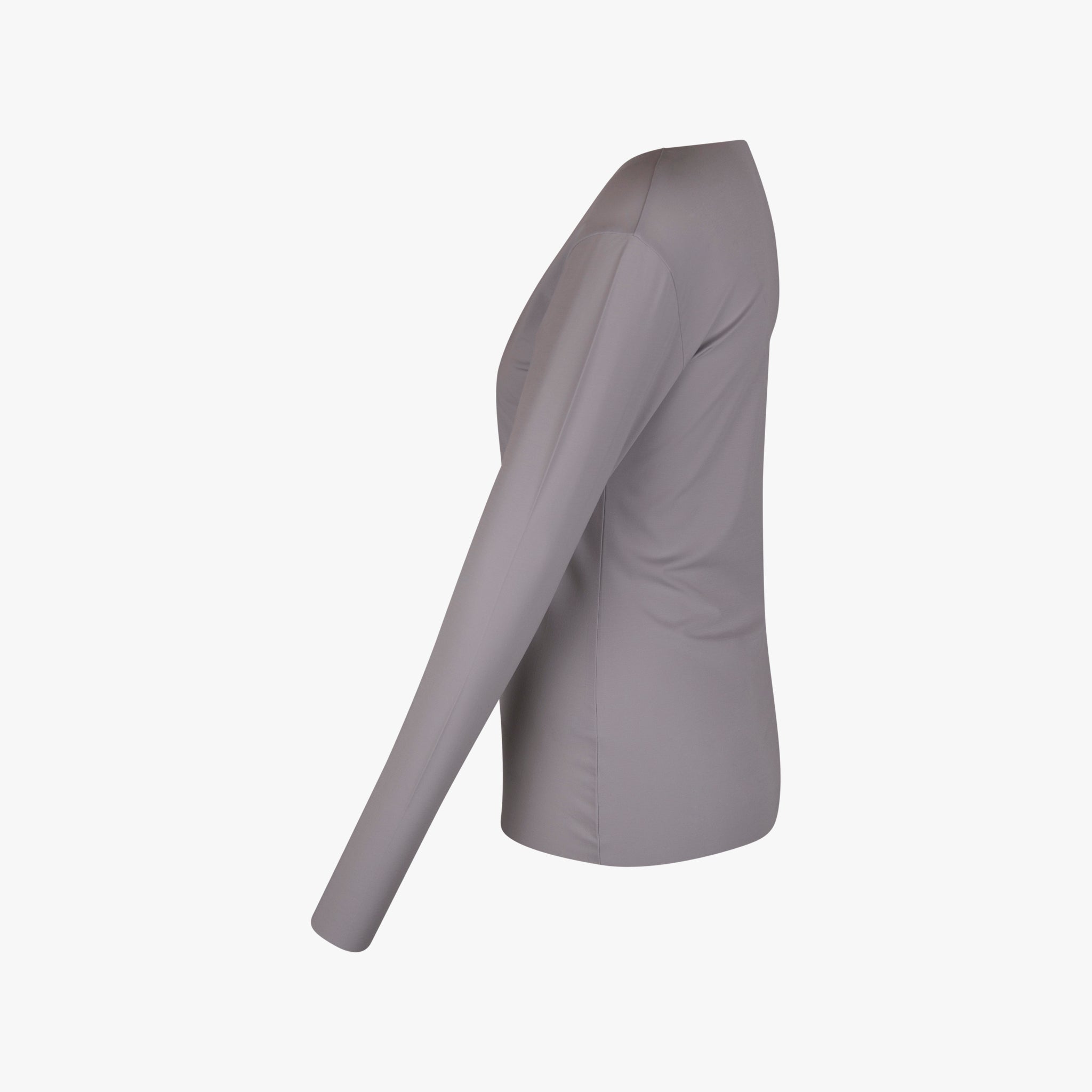 Fil Noir Rundhals Shirt Lasercut Langarm | grau