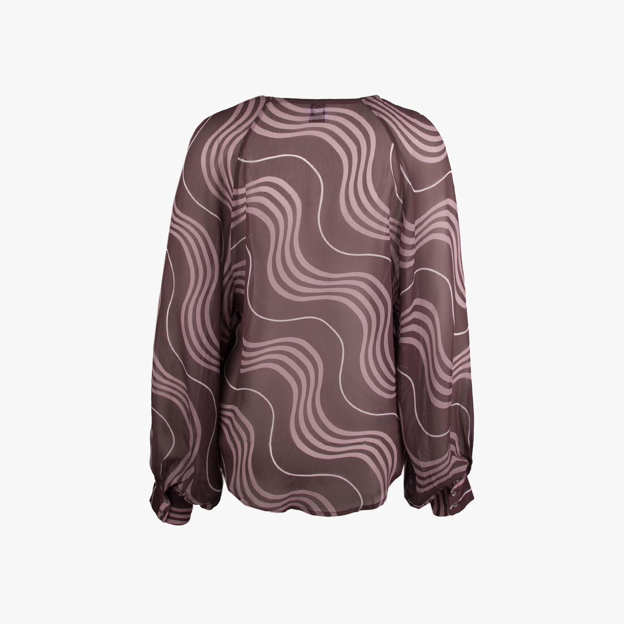 FLOER Bluse Wellenprint | braun