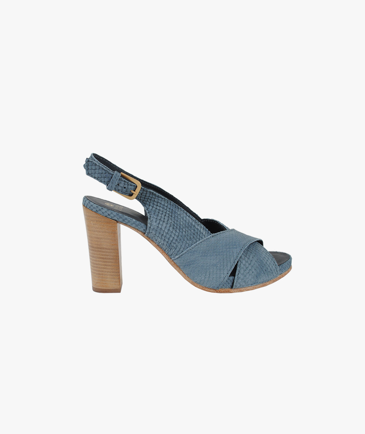 Slingpump Snakeoptik | blau