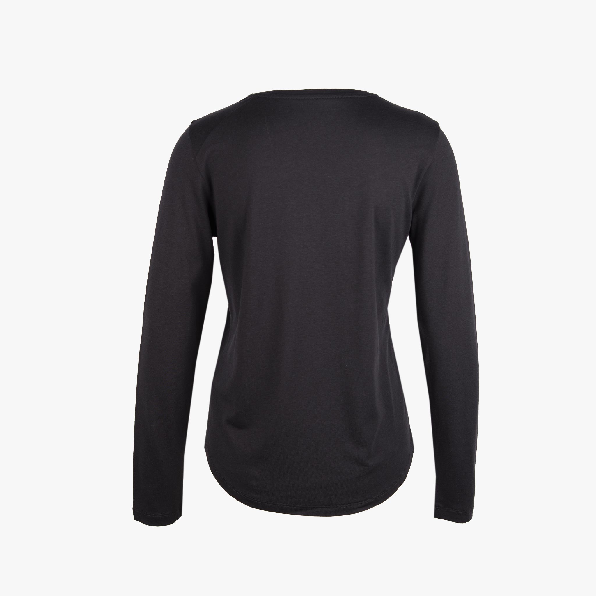 Funktion Schnitt Langarm Shirt | schwarz