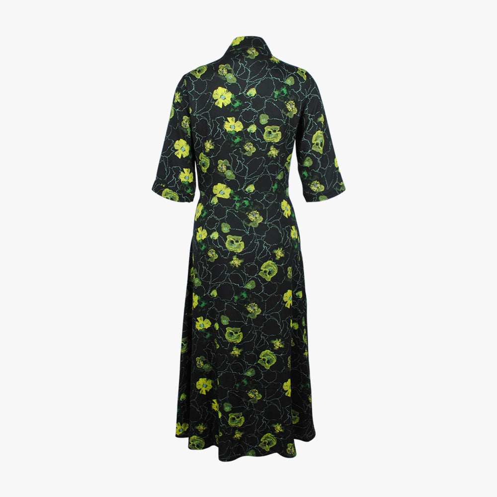 Kleid Mohnprint Dafina | grün