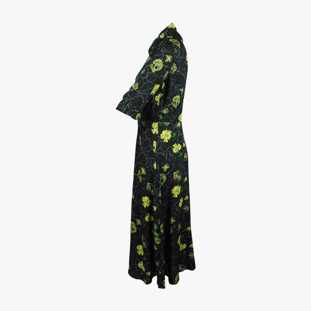 Kleid Mohnprint Dafina | grün