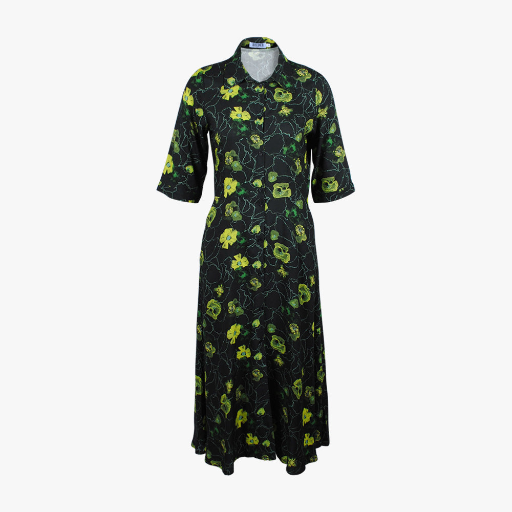 Kleid Mohnprint Dafina | grün