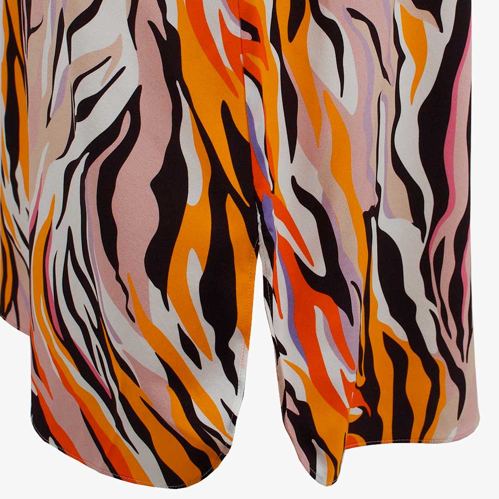 1/2 Kleid Animalprint, Detail Schlitz | multicolor