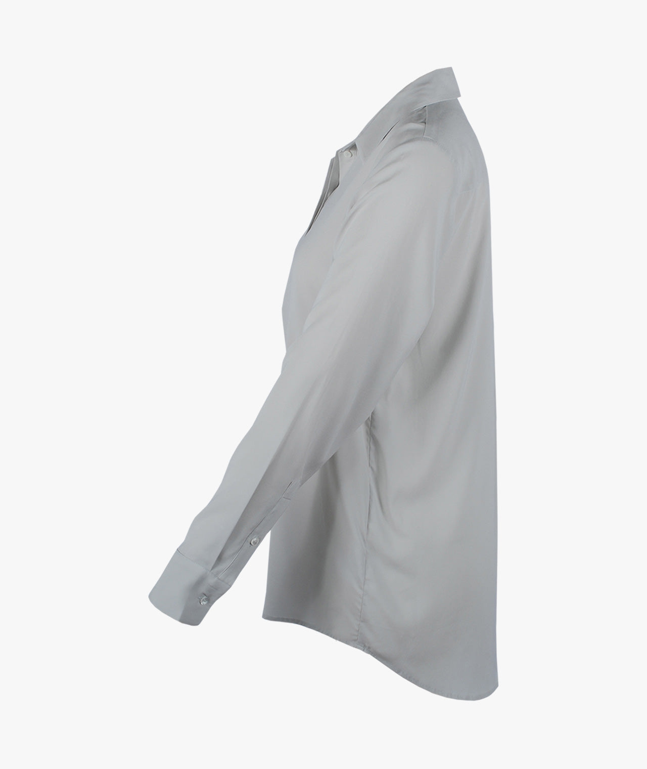 Longbluse Seide uni | grau