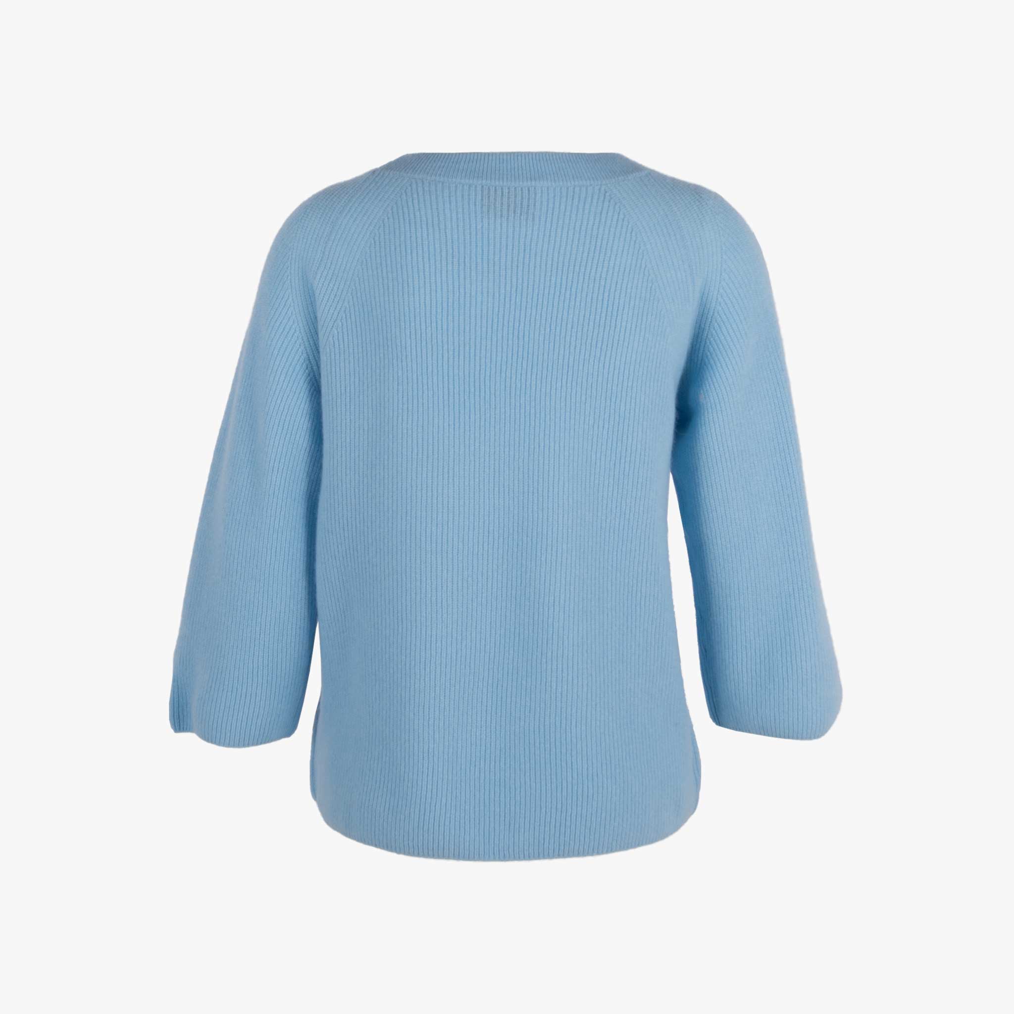Herzensangelegenheit Rippenpulli uni | hellblau