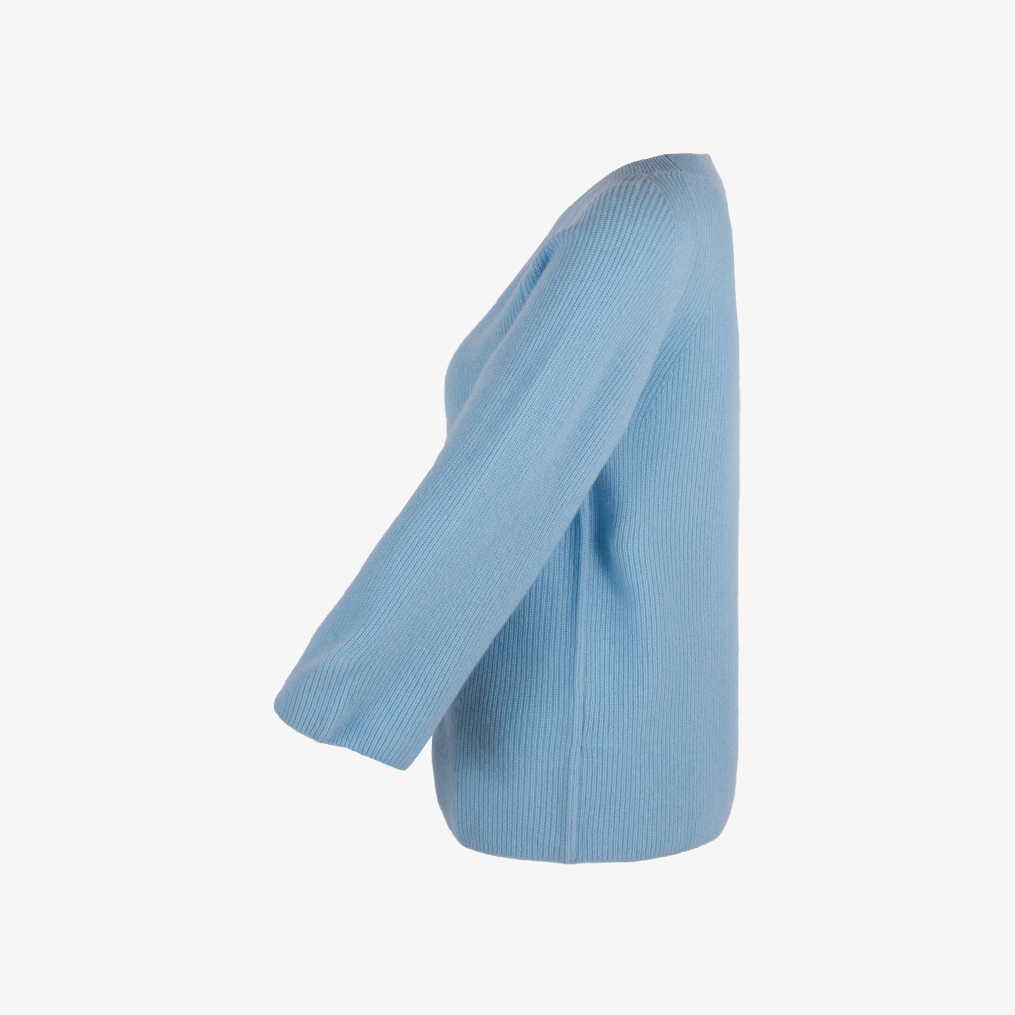 Herzensangelegenheit Rippenpulli uni | hellblau