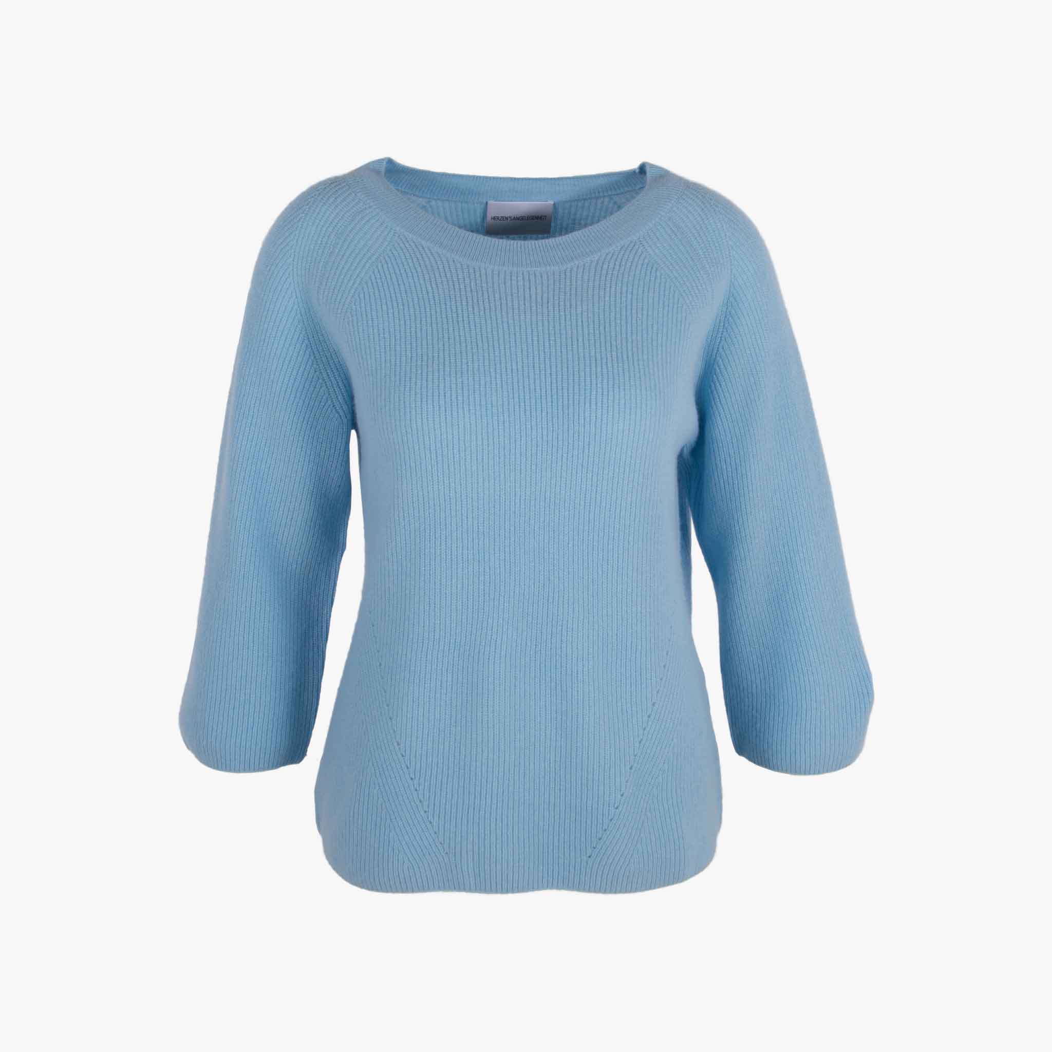 Herzensangelegenheit Rippenpulli uni | hellblau