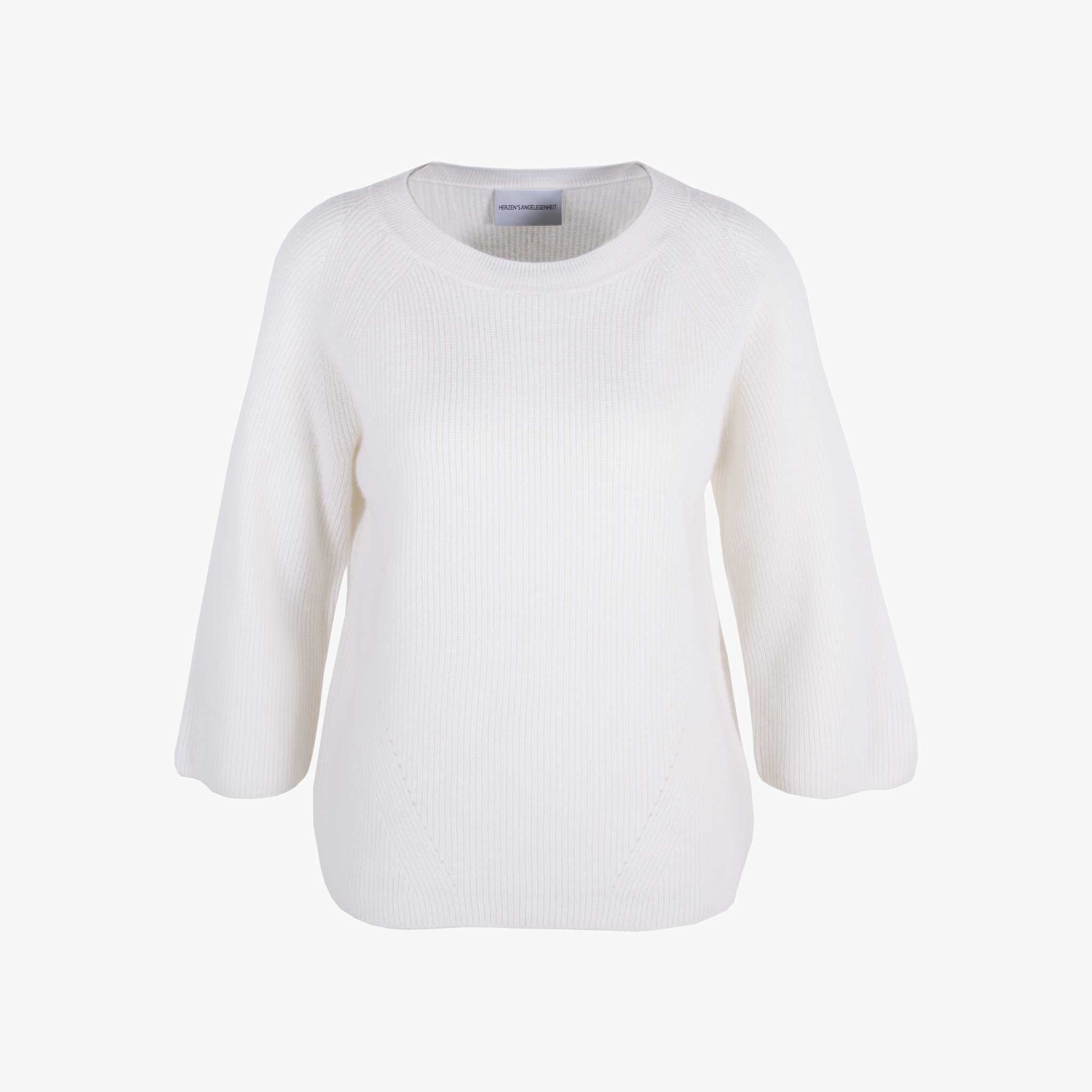 Herzensangelegenheit Rippenpulli uni | offwhite