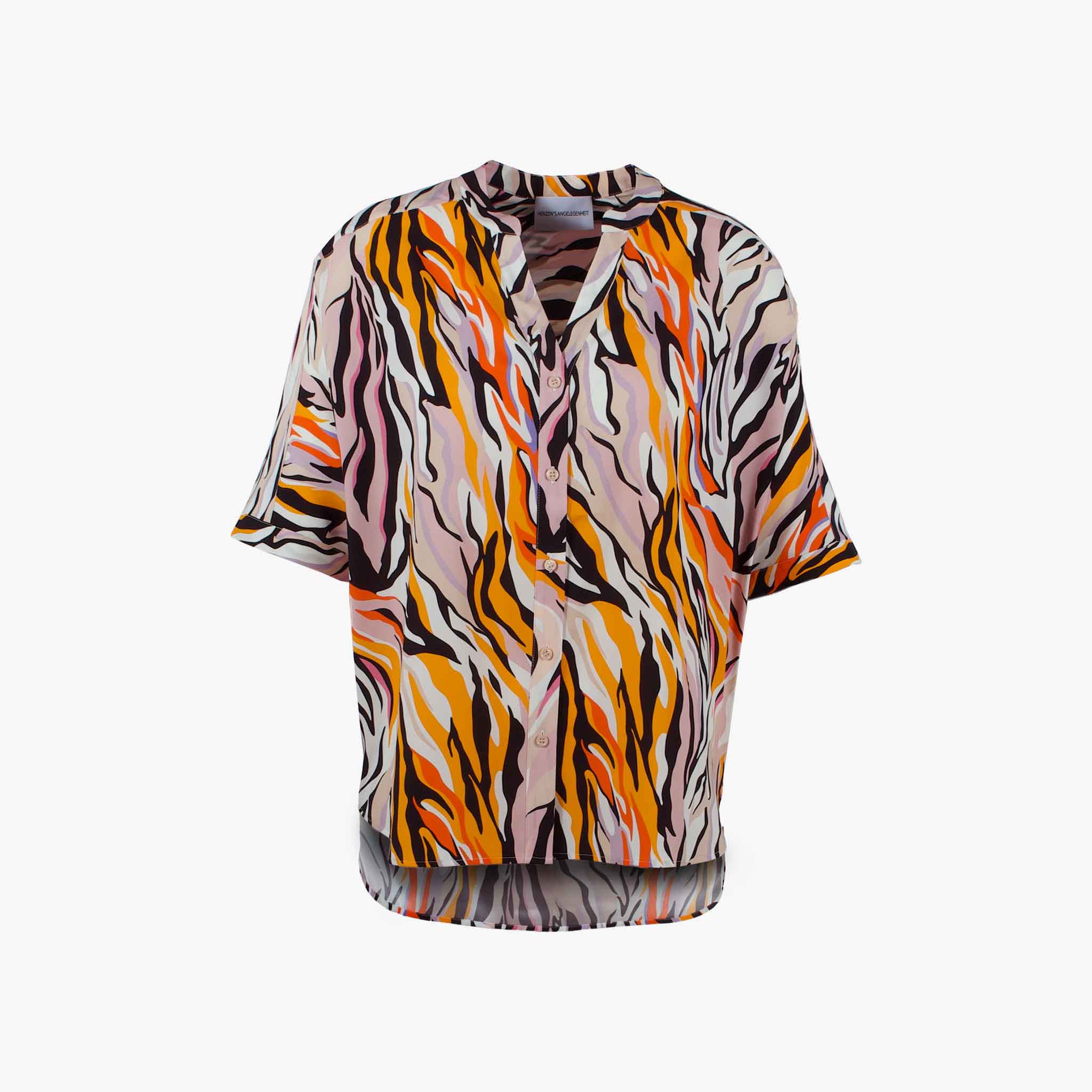 Schlupfbluse Animalprint, Vorderansicht | gelb