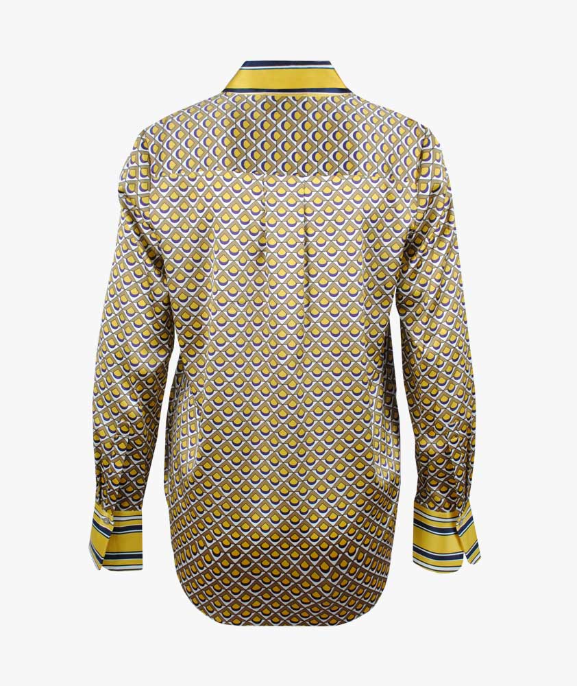 Seidenbluse Print | gelb