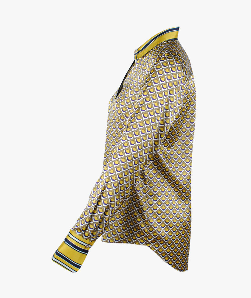Seidenbluse Print | gelb