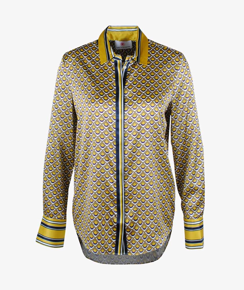 Seidenbluse Print | gelb