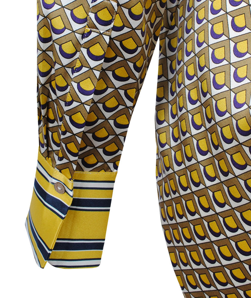 Seidenbluse Print | gelb