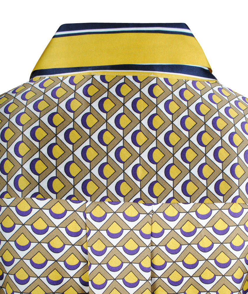 Seidenbluse Print | gelb
