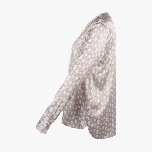 Seidenstretch-Schlupfbluse (stone, 32) | stone