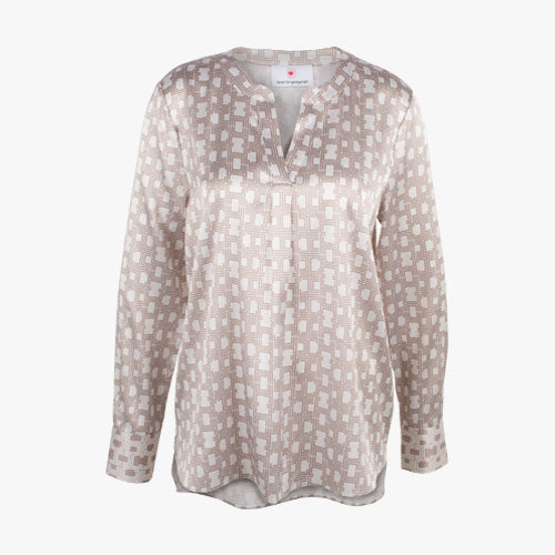 Seidenstretch-Schlupfbluse (stone, 32) | stone