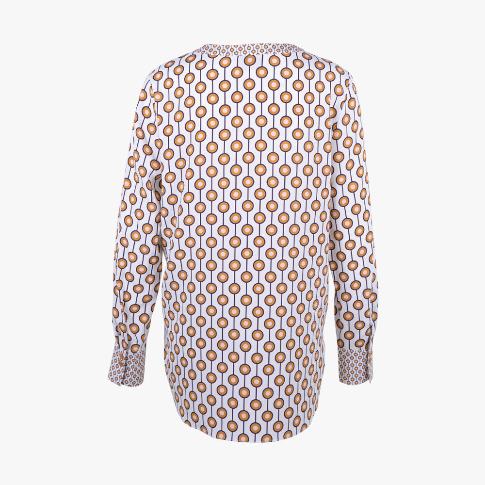 Seidenstretchbluse Print (braun, 32) | braun