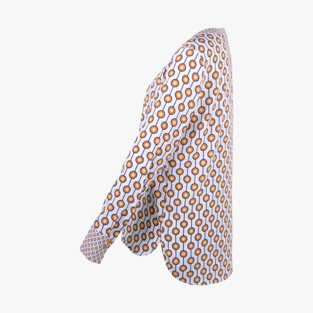 Seidenstretchbluse Print (braun, 32) | braun